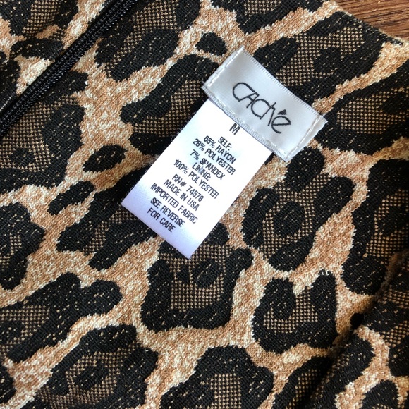 Cache brand leopard print dress. Semi cap sleeves. Hits below knee. - Picture 2 of 2